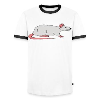 Introvertiert Über Ratten Zu Sprechen - Männer Kontrast-T-Shirt - Weiß/Schwarz - Vorne - AI Model Female 172 light (172cm) & AI Model Male 178 dark (178cm)