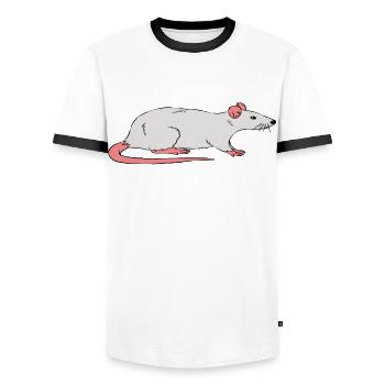 Tut Mir Leid ich habe eine Ratte Gesehen - Männer Kontrast-T-Shirt - Weiß/Schwarz - Vorne - AI Model Female 172 light (172cm) & AI Model Male 178 dark (178cm)