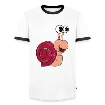 Best snail daddy ever - Men's Ringer Shirt - white/black - Front - AI Model Female 172 light (172cm) & AI Model Male 178 dark (178cm)