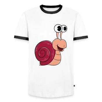 Certified snail expert - Men's Ringer Shirt - white/black - Front - AI Model Female 172 light (172cm) & AI Model Male 178 dark (178cm)