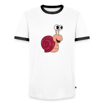 I like coffee snails and 3 people - Men's Ringer Shirt - white/black - Front - AI Model Female 172 light (172cm) & AI Model Male 178 dark (178cm)