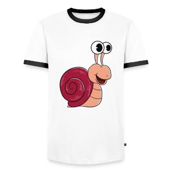 Snails before dates - Men's Ringer Shirt - white/black - Front - AI Model Female 172 light (172cm) & AI Model Male 178 dark (178cm)