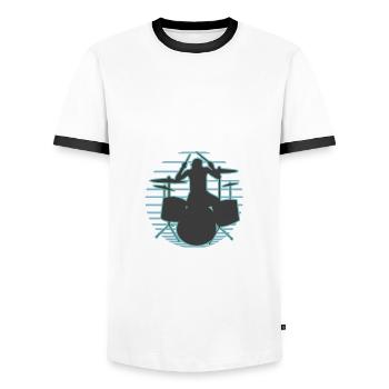 Ce n’est pas grave si vous ne quittez pas le batteur de la batterie - T-shirt contrasté Homme - blanc/noir - Devant - AI Model Female 172 light (172cm) & AI Model Male 178 dark (178cm)