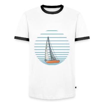 Tu ne peux pas me dire quoi faire voilier - T-shirt contrasté Homme - blanc/noir - Devant - AI Model Female 172 light (172cm) & AI Model Male 178 dark (178cm)