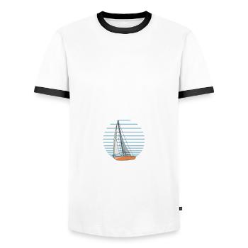 Vous n’avez pas toujours besoin d’un plan juste un voilier - T-shirt contrasté Homme - blanc/noir - Devant - AI Model Female 172 light (172cm) & AI Model Male 178 dark (178cm)