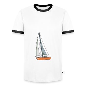 Sailboat Good Taste In Sailboats Bad Taste Im Men - Männer Kontrast-T-Shirt - Weiß/Schwarz - Vorne - AI Model Female 172 light (172cm) & AI Model Male 178 dark (178cm)