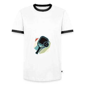 Pickleball Maman chose que tu ne comprendrais pas - T-shirt contrasté Homme - blanc/noir - Devant - AI Model Female 172 light (172cm) & AI Model Male 178 dark (178cm)