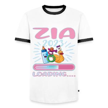 Zia 2023 Loading Zia - Männer Kontrast-T-Shirt - Weiß/Schwarz - Vorne - AI Model Female 172 light (172cm) & AI Model Male 178 dark (178cm)