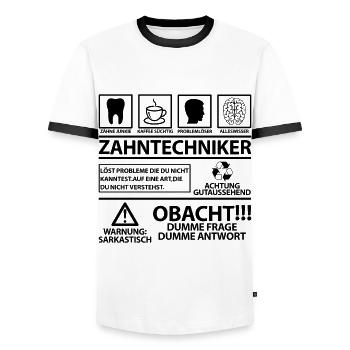 Zahntechniker Zahntechnikermeister Sprüche Witzig - Männer Kontrast-T-Shirt - Weiß/Schwarz - Vorne - AI Model Female 172 light (172cm) & AI Model Male 178 dark (178cm)