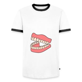 C’est une chose de dentiste que vous ne comprendriez pas - T-shirt contrasté Homme - blanc/noir - Devant - AI Model Female 172 light (172cm) & AI Model Male 178 dark (178cm)