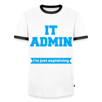 Administrateur informatique Je ne discute pas - T-shirt contrasté Homme - blanc/noir - Devant - AI Model Female 172 light (172cm) & AI Model Male 178 dark (178cm)