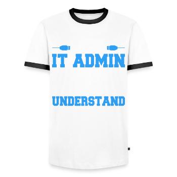 C’est une chose d’administrateur informatique que vous ne comprendriez pas - T-shirt contrasté Homme - blanc/noir - Devant - AI Model Female 172 light (172cm) & AI Model Male 178 dark (178cm)