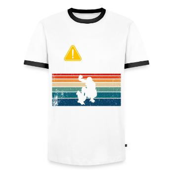 Commencez à parler de skateboard - T-shirt contrasté Homme - blanc/noir - Devant - AI Model Female 172 light (172cm) & AI Model Male 178 dark (178cm)