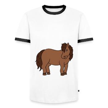 Good Taste In Ponies Bath Taste In Men - Men's Ringer Shirt - white/black - Front - AI Model Female 172 light (172cm) & AI Model Male 178 dark (178cm)