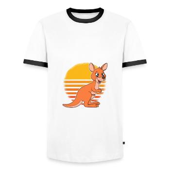 Wallaby Better Than Therapy - Men's Ringer Shirt - white/black - Front - AI Model Female 172 light (172cm) & AI Model Male 178 dark (178cm)