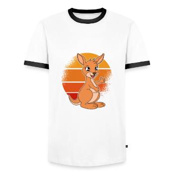 Wallaby Better Than Therapy - Men's Ringer Shirt - white/black - Front - AI Model Female 172 light (172cm) & AI Model Male 178 dark (178cm)
