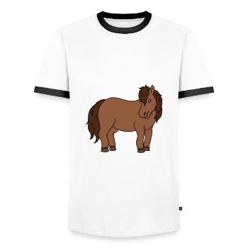 I Just Really Like Ponies - Men's Ringer Shirt - white/black - Front - AI Model Female 172 light (172cm) & AI Model Male 178 dark (178cm)