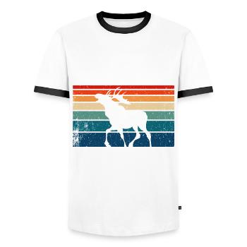 Désolé, j’ai des projets avec mon orignal - T-shirt contrasté Homme - blanc/noir - Devant - AI Model Female 172 light (172cm) & AI Model Male 178 dark (178cm)
