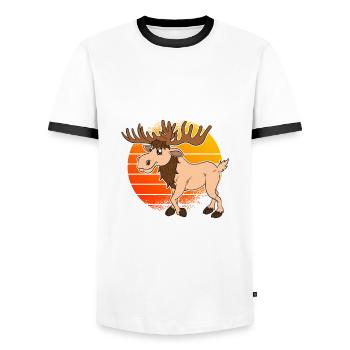 You Don't Always Need A Plan Just A Moose - Men's Ringer Shirt - white/black - Front - AI Model Female 172 light (172cm) & AI Model Male 178 dark (178cm)