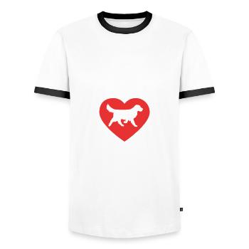 Je suis une fière maman de sauvetage - T-shirt contrasté Homme - blanc/noir - Devant - AI Model Female 172 light (172cm) & AI Model Male 178 dark (178cm)