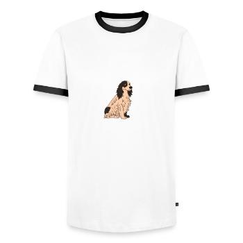 Rescue Dog Better Than Therapy - Männer Kontrast-T-Shirt - Weiß/Schwarz - Vorne - AI Model Female 172 light (172cm) & AI Model Male 178 dark (178cm)