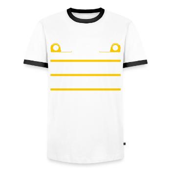 I'm A Carpenter I Build And Fix Houses - Men's Ringer Shirt - white/black - Front - AI Model Female 172 light (172cm) & AI Model Male 178 dark (178cm)