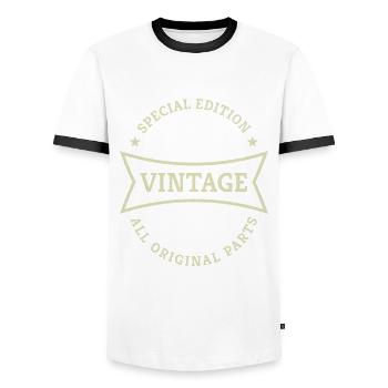 60ème anniversaire Millésime 1964 Millésime 60 ans - T-shirt contrasté Homme - blanc/noir - Devant - AI Model Female 172 light (172cm) & AI Model Male 178 dark (178cm)