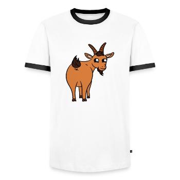 Meine Ziege Denkt, Ich Bin Cool - Männer Kontrast-T-Shirt - Weiß/Schwarz - Vorne - AI Model Female 172 light (172cm) & AI Model Male 178 dark (178cm)