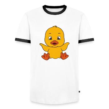 Lustige Ente Süße Enten - Männer Kontrast-T-Shirt - Weiß/Schwarz - Vorne - AI Model Female 172 light (172cm) & AI Model Male 178 dark (178cm)