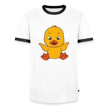 Lustige Ente Süße Enten - Männer Kontrast-T-Shirt - Weiß/Schwarz - Vorne - AI Model Female 172 light (172cm) & AI Model Male 178 dark (178cm)