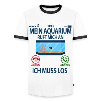 Aquarienfreunde Lustig Sprüche mit Spruch - Männer Kontrast-T-Shirt - Weiß/Schwarz - Vorne - AI Model Female 172 light (172cm) & AI Model Male 178 dark (178cm)