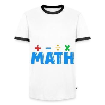 math teacher saying mathematician - Men's Ringer Shirt - white/black - Front - AI Model Female 172 light (172cm) & AI Model Male 178 dark (178cm)