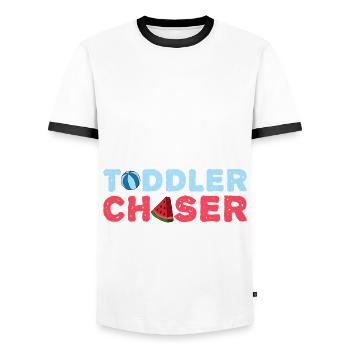 Au Pair Mädchen Kindergarten Nanny - Männer Kontrast-T-Shirt - Weiß/Schwarz - Vorne - AI Model Female 172 light (172cm) & AI Model Male 178 dark (178cm)