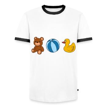 Au Pair Mädchen Kindergarten Nanny - Männer Kontrast-T-Shirt - Weiß/Schwarz - Vorne - AI Model Female 172 light (172cm) & AI Model Male 178 dark (178cm)