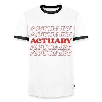 Actuary Data Scientist Bookkeeper Statistics - Men's Ringer Shirt - white/black - Front - AI Model Female 172 light (172cm) & AI Model Male 178 dark (178cm)