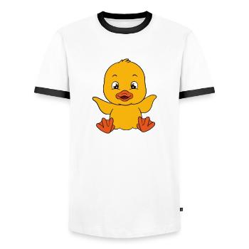 Lustige Ente Süße Enten - Männer Kontrast-T-Shirt - Weiß/Schwarz - Vorne - AI Model Female 172 light (172cm) & AI Model Male 178 dark (178cm)