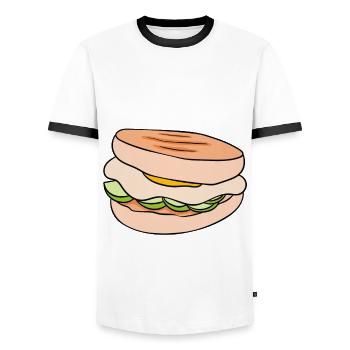 I'm An Arepasoholic - Men's Ringer Shirt - white/black - Front - AI Model Female 172 light (172cm) & AI Model Male 178 dark (178cm)