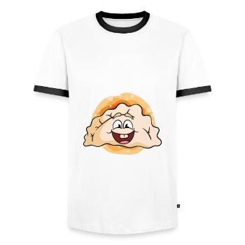 Pierogi Recipe Polish Pierogi - Men's Ringer Shirt - white/black - Front - AI Model Female 172 light (172cm) & AI Model Male 178 dark (178cm)