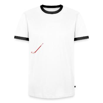 Ice Hockey Saying for Ice Hockey Players - Men's Ringer Shirt - white/black - Front - AI Model Female 172 light (172cm) & AI Model Male 178 dark (178cm)