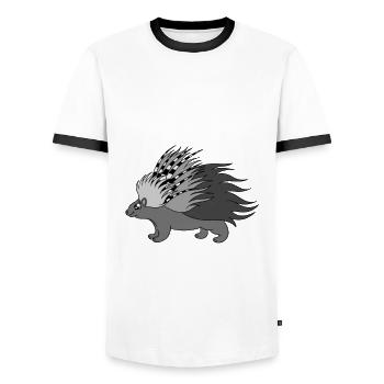 Mignon Porc-épic Drôle - T-shirt contrasté Homme - blanc/noir - Devant - AI Model Female 172 light (172cm) & AI Model Male 178 dark (178cm)