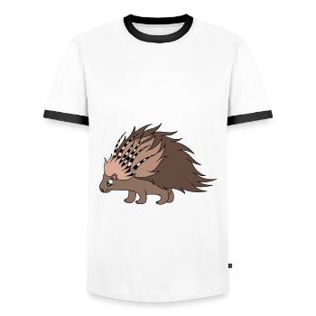 Mignon Porc-épic Drôle - T-shirt contrasté Homme - blanc/noir - Devant - AI Model Female 172 light (172cm) & AI Model Male 178 dark (178cm)