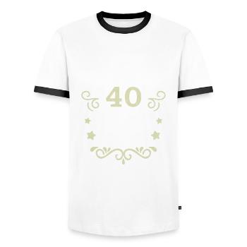 Endlich 40. Geburtstag nur noch erwachsen werden - Männer Kontrast-T-Shirt - Weiß/Schwarz - Vorne - AI Model Female 172 light (172cm) & AI Model Male 178 dark (178cm)