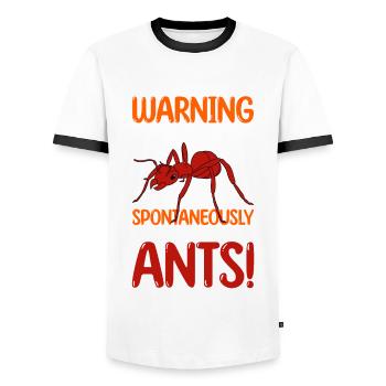 Antkeeping Ameisenzucht Ameisen - Männer Kontrast-T-Shirt - Weiß/Schwarz - Vorne - AI Model Female 172 light (172cm) & AI Model Male 178 dark (178cm)