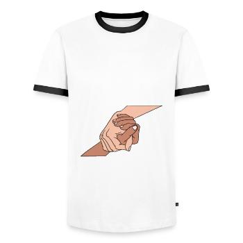 Sozialarbeiter Straßenarbeiter Streetworker - Männer Kontrast-T-Shirt - Weiß/Schwarz - Vorne - AI Model Female 172 light (172cm) & AI Model Male 178 dark (178cm)