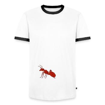Antkeeping Ameisenzucht Ameisen - Männer Kontrast-T-Shirt - Weiß/Schwarz - Vorne - AI Model Female 172 light (172cm) & AI Model Male 178 dark (178cm)
