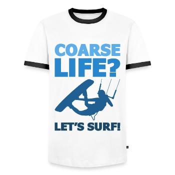 Kitesurf Kitesurf Kitesurf Kiteboarder - T-shirt contrasté Homme - blanc/noir - Devant - AI Model Female 172 light (172cm) & AI Model Male 178 dark (178cm)