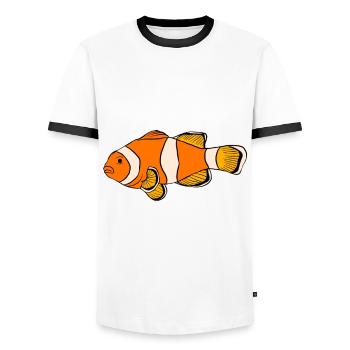 Aquaristik Fischzucht Aquarianer - Männer Kontrast-T-Shirt - Weiß/Schwarz - Vorne - AI Model Female 172 light (172cm) & AI Model Male 178 dark (178cm)