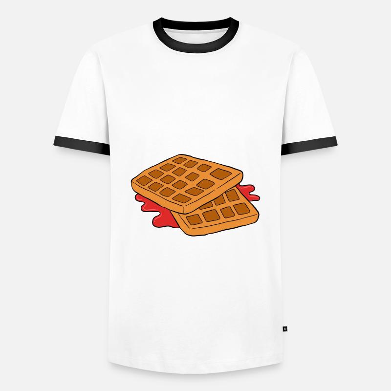 Waffle making waffle maker - Men's Ringer Shirt - white/black