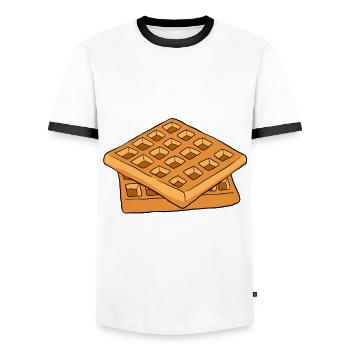 Waffel machen Waffeleisen - Männer Kontrast-T-Shirt - Weiß/Schwarz - Vorne - AI Model Female 172 light (172cm) & AI Model Male 178 dark (178cm)