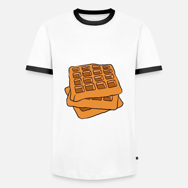 Waffle making waffle maker - Men's Ringer Shirt - white/black
